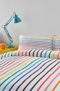 Fine Stripe Duvet Cover Set, 100% Cotton