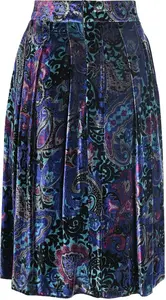 House Of Bruar Ladies Velvet Box Pleat Skirt