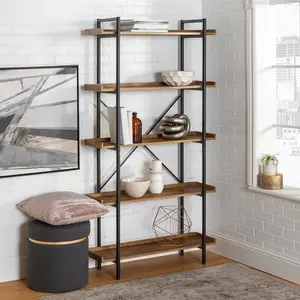 Jessica 92cm W Steel Etagere Bookcase Barnwood