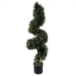 120cm Spiral Buxus Artificial Tree UV Resistant Outdoor Topiary