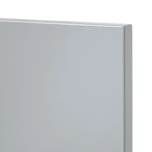 GoodHome Alisma High gloss grey Slab Highline Cabinet door (W)400mm (H)715mm (T)18mm