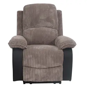 Fabric Jumbo Cord Chair Recliner Grey