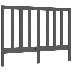 Berkfield Bed Frame with Headboard Grey Double Solid Wood