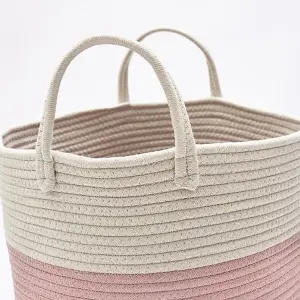 Pink Folding Cotton Laundry Hamper Basket  Clothes Storage Bin Kid Toys Storage Box