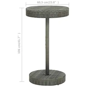 Berkfield Garden Table Grey 60.5x106 cm Poly Rattan