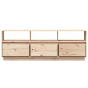 Berkfield TV Cabinet 140x37x50 cm Solid Wood Pine