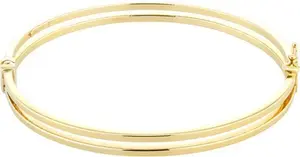 Goldsmiths 9Ct Yellow Gold Double Square Tube Bangle - Goldsmiths Bracelets