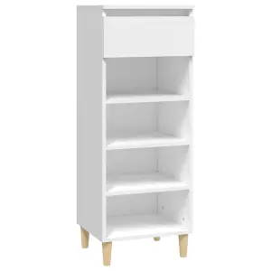 Berkfield Shoe Cabinet White 40x36x105 cm Engineered Wood