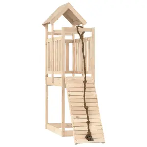 Berkfield Playhouse with Climbing Wall Solid Wood Pine