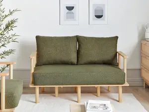 2 Seater Boucle Sofa Dark Green ASKER