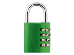 ABUS Mechanical 145/40 40mm Aluminium Combination Padlock Green 49531