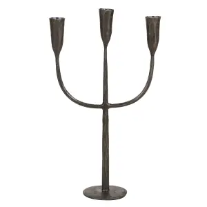 Traditional Forged Iron Trident Halloween Decoration Candle Holder Table Centerpiece Halloween Candle Stick