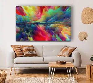 Vibrant Powdered Colours Sky Canvas Print Wall Art - Medium 20 x 32 Inches