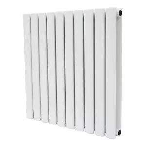 G-Rad White Double Oval Panel Horizontal Radiator - (H) 600 x (W) 600mm