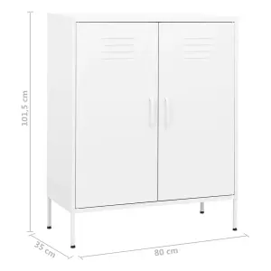 Berkfield Storage Cabinet White 80x35x101.5 cm Steel