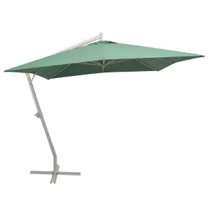 Berkfield Hanging Parasol 300x300 cm Green Aluminium Pole