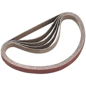 Premium 5 Pack 10mm x 330mm Sanding Belts - 40 Grit Aluminium Oxide for Detail Sanding