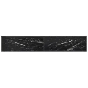 Berkfield TV Cabinet Black Marble 220x40x40.5 cm Tempered Glass