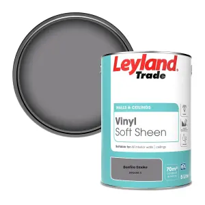 Leyland Trade Vinyl Soft Sheen Walls & Ceilings Emulsion Paint Bonfire Smoke (PPG1003-5) - 5L