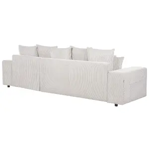 Corner Sofa LUSPA Light Beige Corduroy Left Hand