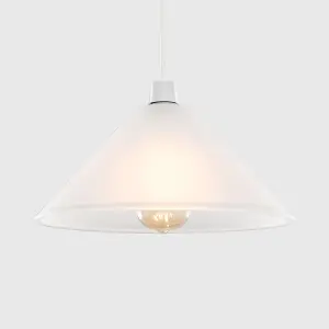 ValueLights Pair of  - Frosted White Tapered Ceiling Pendant Shades - Bulbs Included