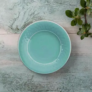 Purely Home Crackle Turquoise Melamine Side Plate