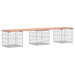 Berkfield Garden Bench Gabion Design 203x44x42 cm Solid Wood Douglas