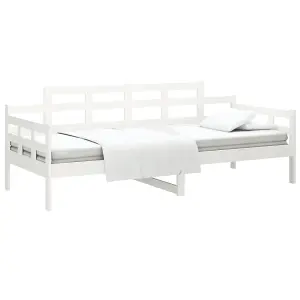 Berkfield Day Bed White Solid Wood Pine 90x200 cm