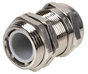 PRO POWER - M-MA M25 Brass Nickel Plated Cable Gland 11-14mm Dia, 10 Pack