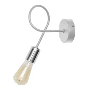 Luminosa Oxford Wall Lamp White, Chrome 25cm