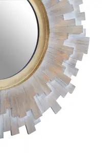 Interiors by Premier Sunburst Multilevel Wooden Wall Mirror