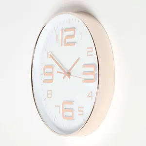 Homescapes White & Copper Wall Clock