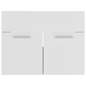 Berkfield Sink Cabinet White and Sonoma Oak 60x38.5x46 cm Engineered Wood