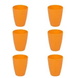 URBNLIVING 10cm Height Orange 6 Small Plastic Drinking Cups 330ml