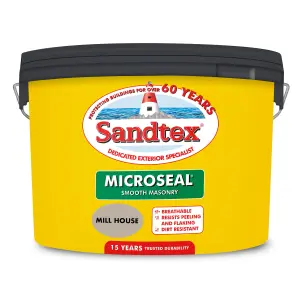 Sandtex Microseal Exterior Smooth Masonry Paint Mill House 10L