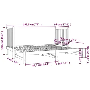 Berkfield Pull-out Day Bed 2x(90x190) cm Solid Wood Pine