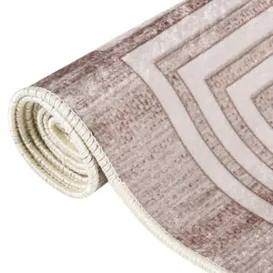 Rug Washable 190x300 cm Beige Anti Slip