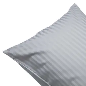 Belledorm 540 Thread Count Satin Stripe Housewife Pillowcases (Pair) Platinum (One Size)