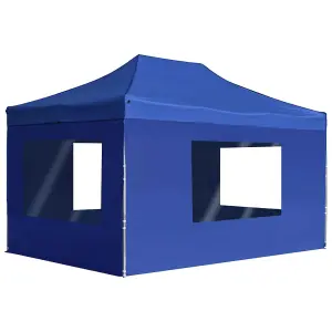 Berkfield Professional Folding Party Tent with Walls Aluminium 4.5x3 m Blue