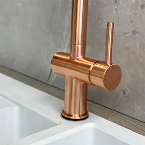 Liquida W19CP Single Lever Pull Out Head Copper Kitchen Mixer Tap