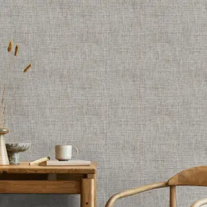 Superfresco Easy Heavy Linen Beige Fabric effect Smooth Wallpaper