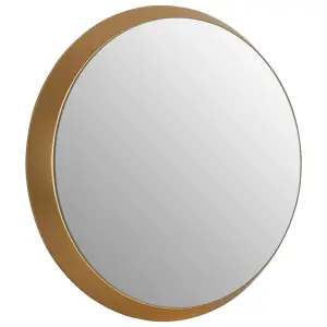 Interiors by Premier Athena Small Round Wall Mirror With Gold Frame