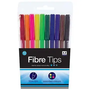 Anker Fibre Tip Pens (Pack of 10) Multicoloured (One Size)