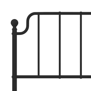 Berkfield Metal Bed Frame without Mattress with Headboard Black 140x200cm