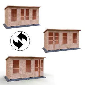 Dahlia 12x6 Pent Summerhouse with double doors and two opening windows