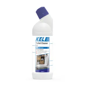 KEL - Toilet Cleaner Gel, Powerful, Effective Bathroom Descaler Cleans Bowl & Under Loo Rim, Limescale & Stain Remover - 1 Litre