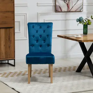 Pienza Velvet Dining Chairs - Set of 2 - Blue