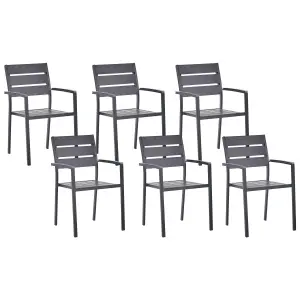 Set of 6 Garden Chairs VERNIO Black