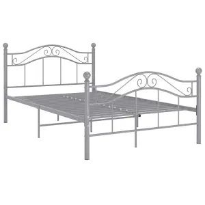 Berkfield Bed Frame Grey Metal 120x200 cm