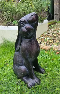 Stargazing Hare Garden Sculpture Cast Iron Ornament